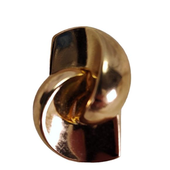 Vintage Dior Stud Earrings Gold Tone Clip On CD Logo 80s Statement - Picture 4 of 6